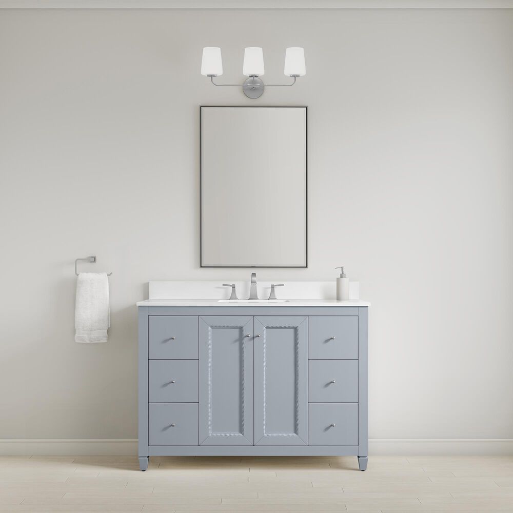 37B Claudine 48" Single Bathroom Vanity in Soft Blue with Glossy White Composite Stone Top and Backsplash, , large