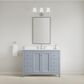 37B Claudine 48" Single Bathroom Vanity in Soft Blue with Glossy White Composite Stone Top and Backsplash, , large
