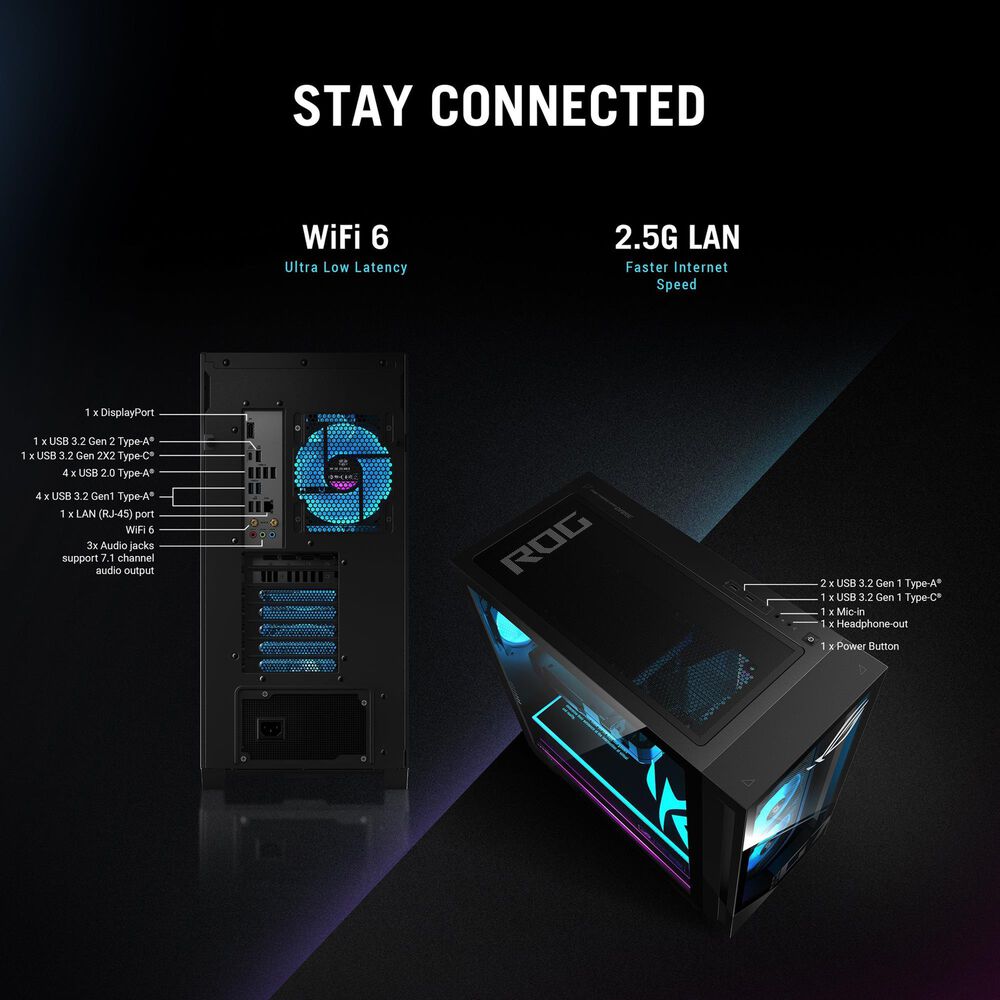ASUS G700 Gaming Desktop | Intel Core Ultra 9 285K - 32GB RAM - NVIDIA GeForce RTX 5080 Graphics - 2TB SSD in Black, , large