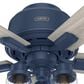 Hunter Hartland Low Profile 44" Ceiling Fan with LED Lights in Indigo Blue, , large