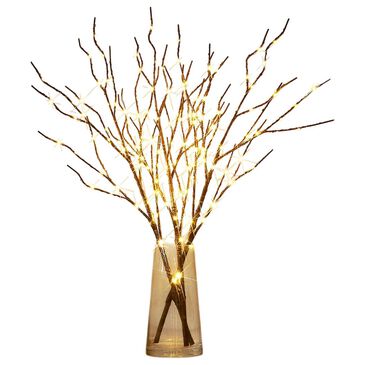 HOMLUX 32" Willow Branch with 150 LED Lights in Brown, , large
