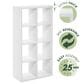 HOMLUX 8-Cube Reversible Open Back Bookshelf in White, , large