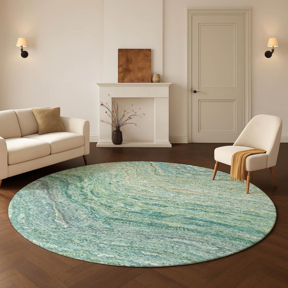 Dalyn Rug Company Lumara Teal 8' Round Area Rug, , large