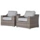 Hearth and Haven Outdoor Wicker Armchair with Curved Armrests in Gray (Set of 2), , large