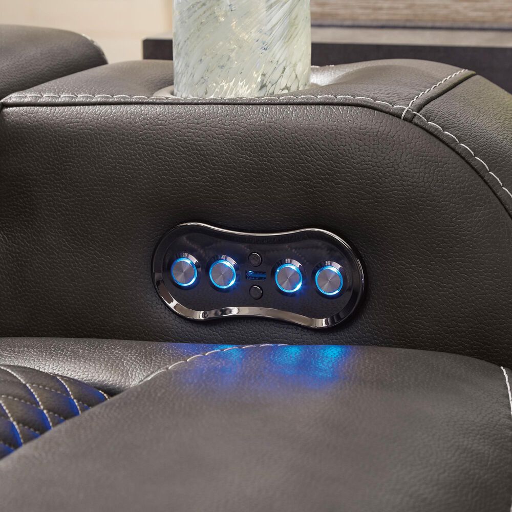 Ashley Fyne-Dyme 2-Piece Power Reclining Living Room Set in Shadow, , large