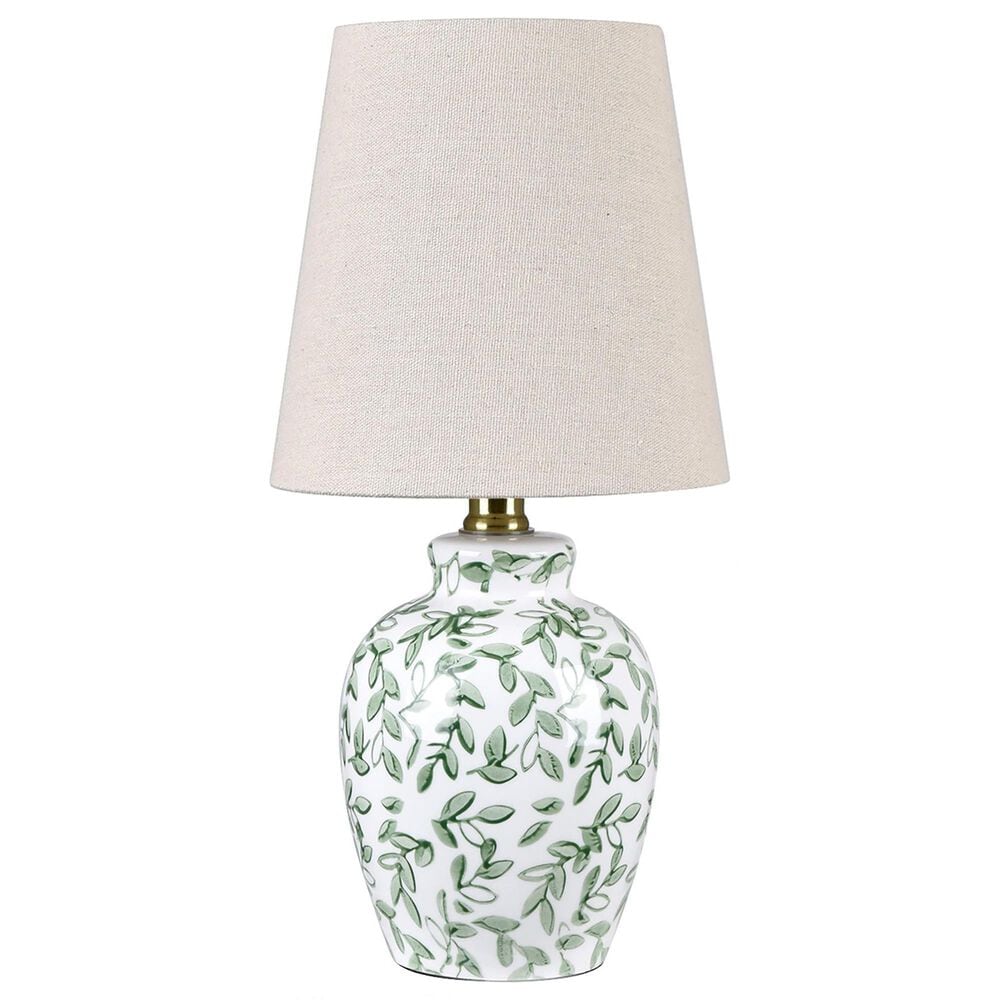 Slatehouse 14.5" Ceramic Table Lamp in Green and White, , large