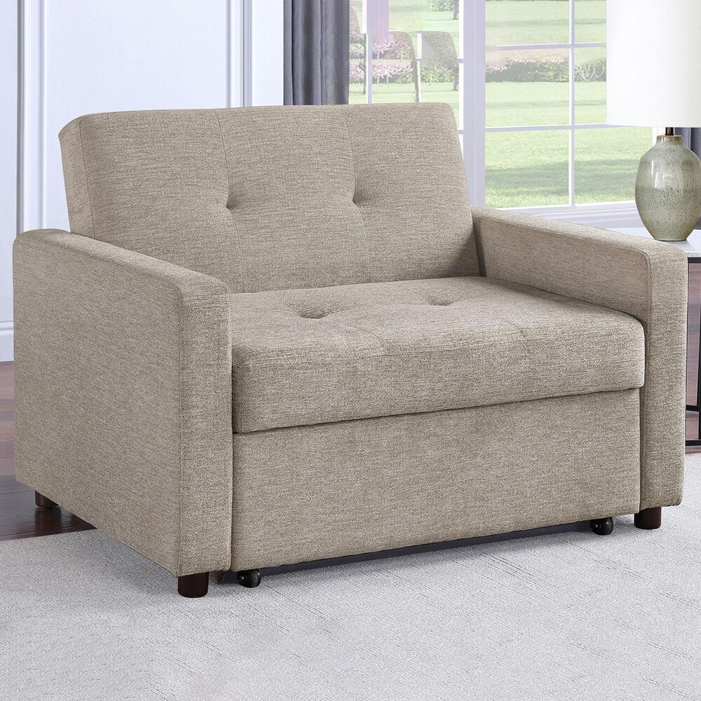 Steve Silver Convertible Sleeper Chair in Tan, , large