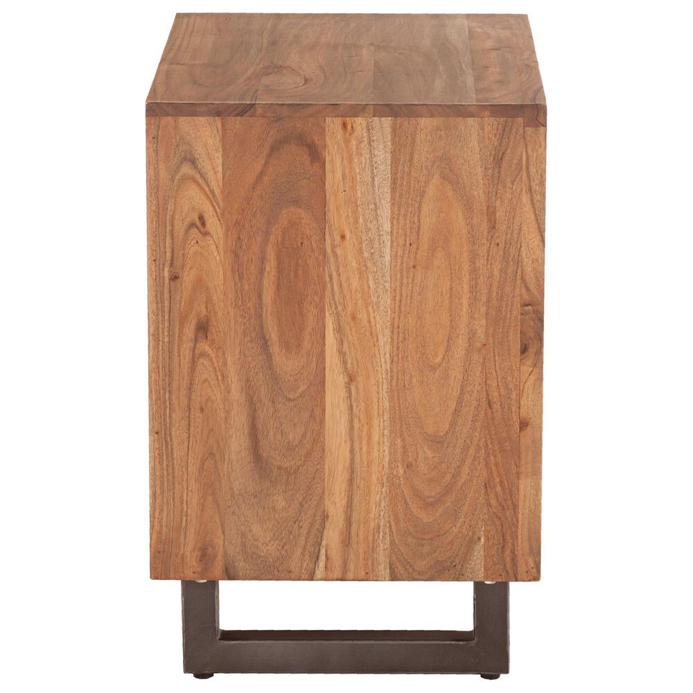 Home Trends &amp; Design Aspen 2-Drawer Nightstand in Smoked Acacia and Antique Zinc, , large