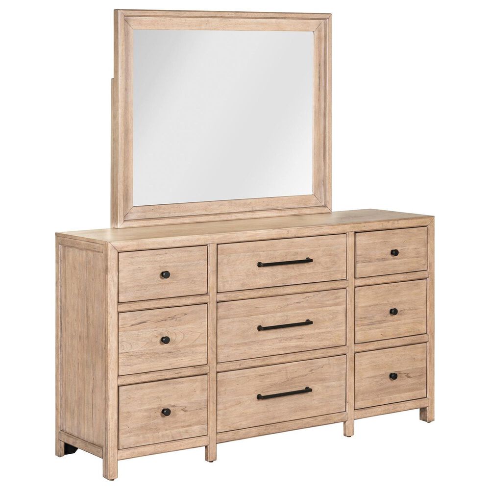 Belle Furnishings Proximity Place 9-Drawer Dresser and Mirror in Barley Buff, , large