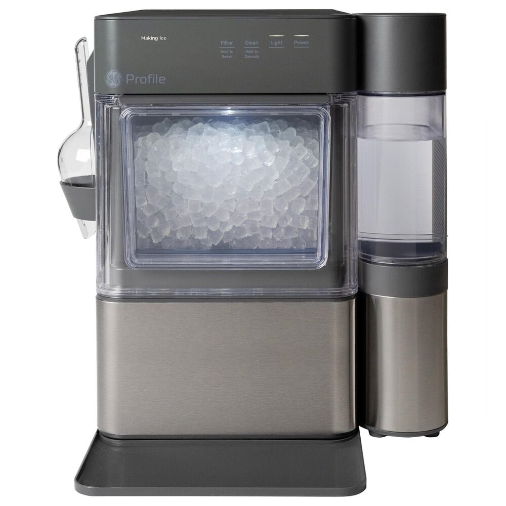 GE Profile Opal Mini Pro Nugget Ice Maker with Side Tank in Stainless Steel and Charcoal Gray, , large