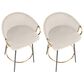 Lumisource Claire Swivel Counter Stool with Cream Cushion in Gold and Black (Set of 2), , large