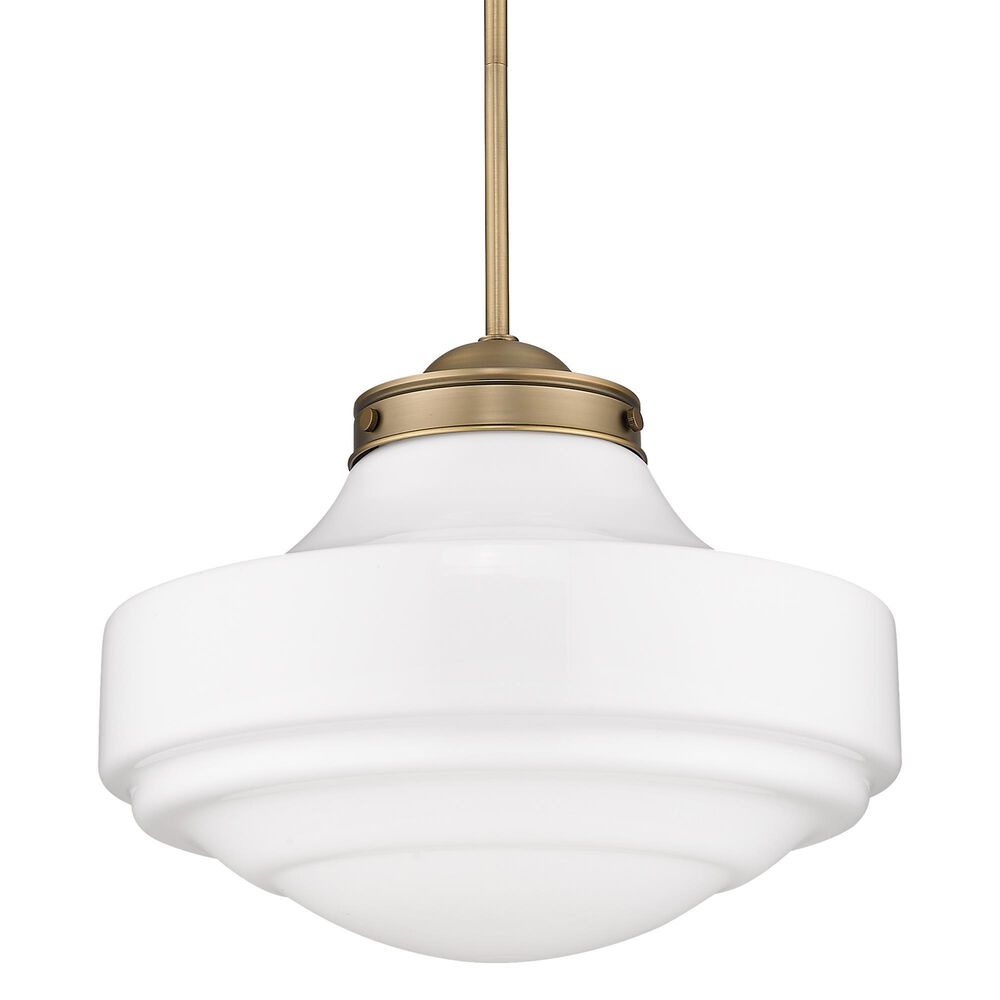 Golden Lighting Ingalls Large Pendant with Vintage Milk Glass in Modern Brass, , large