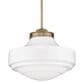 Golden Lighting Ingalls Large Pendant with Vintage Milk Glass in Modern Brass, , large