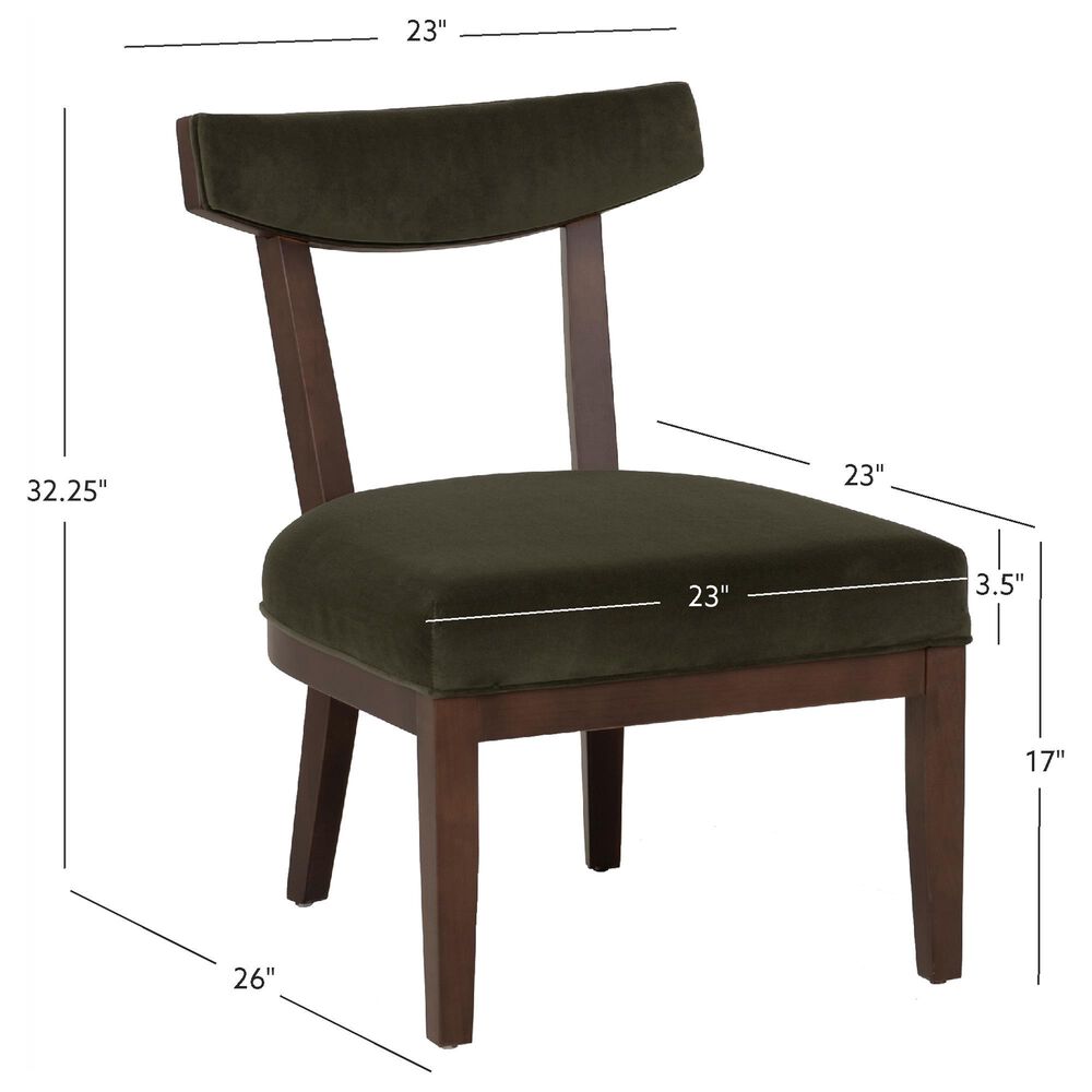 Linon Home Decor Ballard Side Chair with Green Cushion in Warm Maple Truffle, , large