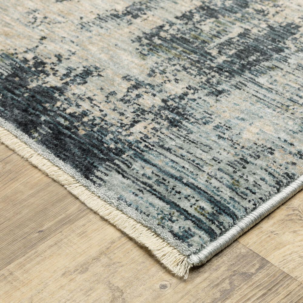 Oriental Weavers Hayden HAY04 2&#39;3&quot; x 7&#39;6&quot; Beige and Blue Runner, , large