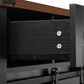 HOMLUX 58" Kitchen Island with Drop Leaf in Black and Brown, , large