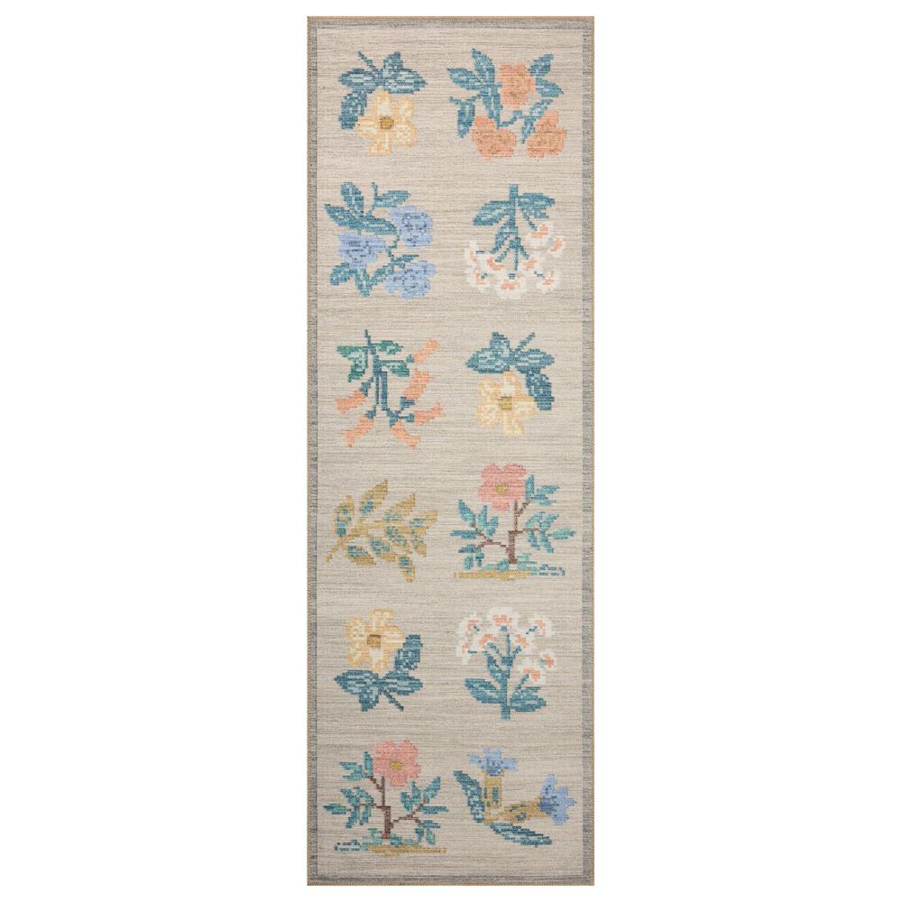 Rifle Paper Co. x Loloi Rosa Hawthorne 2" x 5" Cream Runner, , large