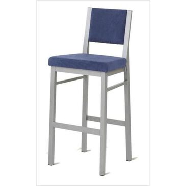 Amisco 30" Metal with Blue Cushion Bar Stool, , large