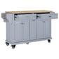 HOMLUX Kitchen Island with Rubber wood Countertop in Grey, , large