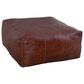 Forma & Co Wellington Leather Pouf in Brown, , large