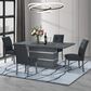 GLOBAL Monaco 5-Piece Rectangular Dining Set in Dark Grey and Silver, , large