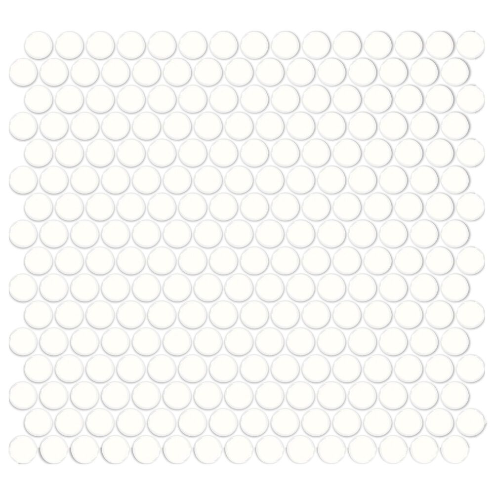 Dal-Tile Color Wheel Arctic White 13"" X 11"" Ceramic Mosaic Sheet, , large