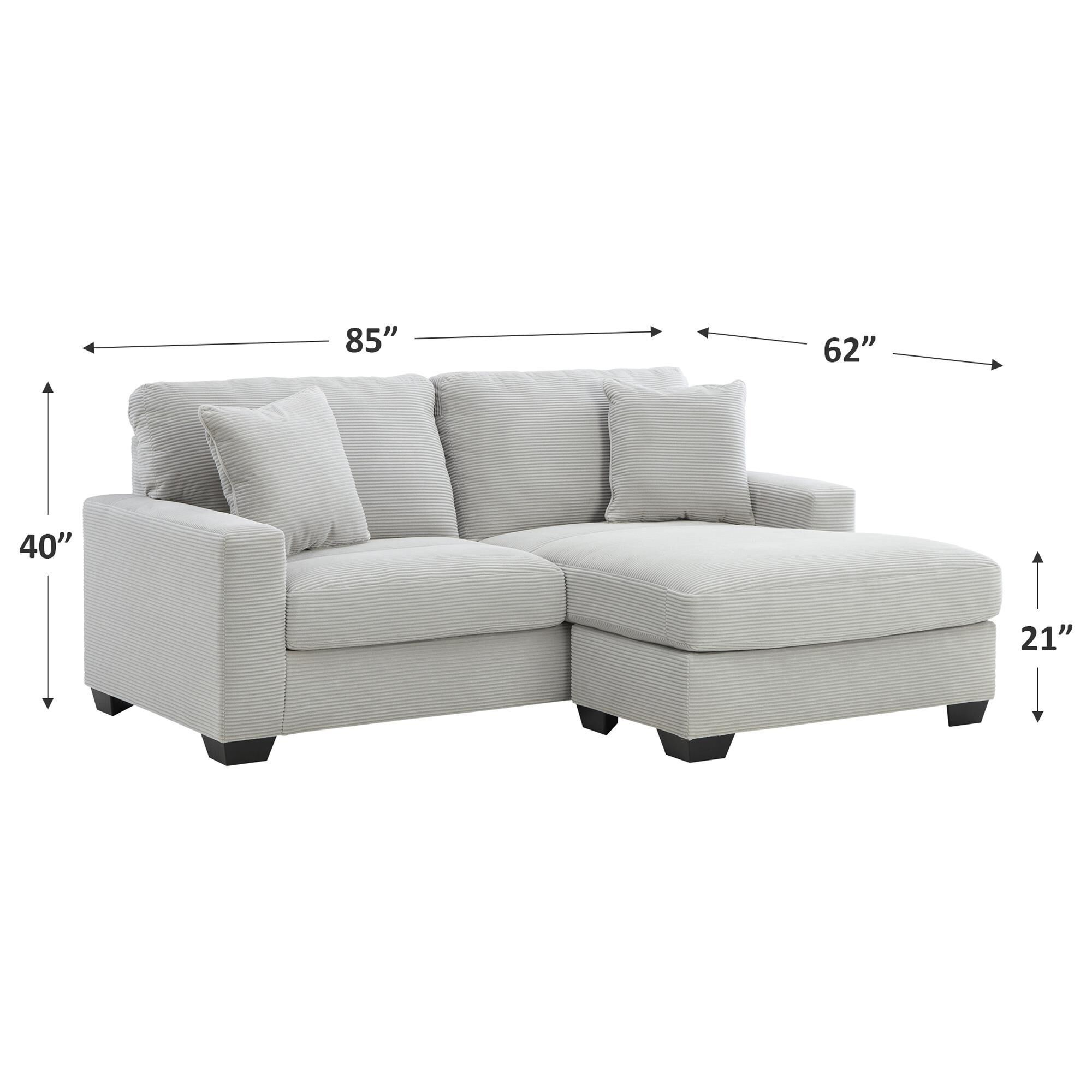 Ashley Greenbriar Stationary Sofa with Chaise in Smoke