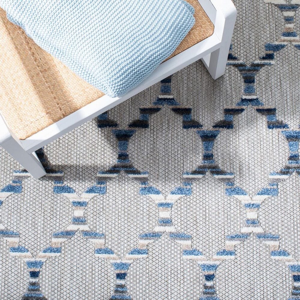 Safavieh Cabana CBN333G 4&#39;5&quot; x 6&#39;5&quot; Grey and Blue Indoor/Outdoor Area Performance Rug, , large