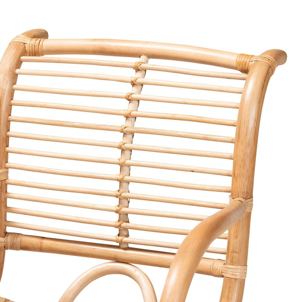 Baxton Studio Seminyak Lounge Chair in Natural Brown, , large