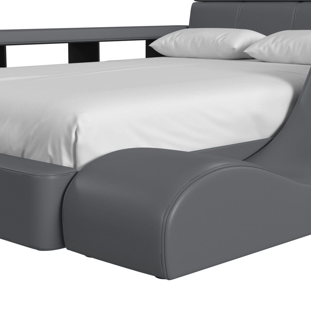 Mayberry Hill Valari Twin Bed with Electronic Features in Grey, , large