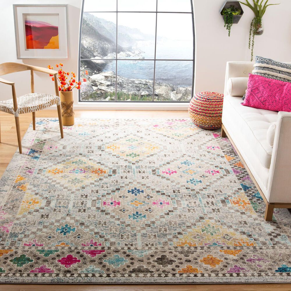 Safavieh Madison MAD418F 10&#39; x 14&#39; Grey and Yellow Area Rug, , large