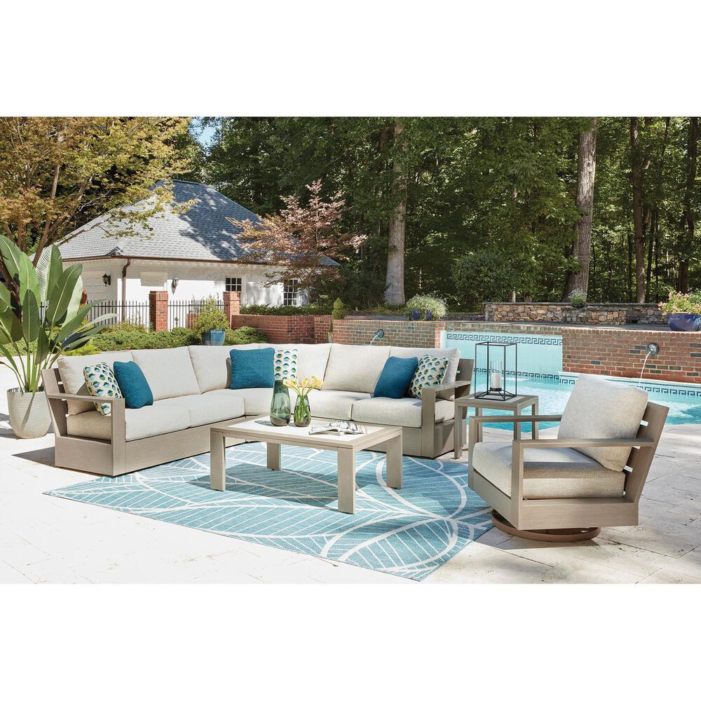 Ashley Kimpton Isle Patio Square End Table in Brown - Table Only, , large