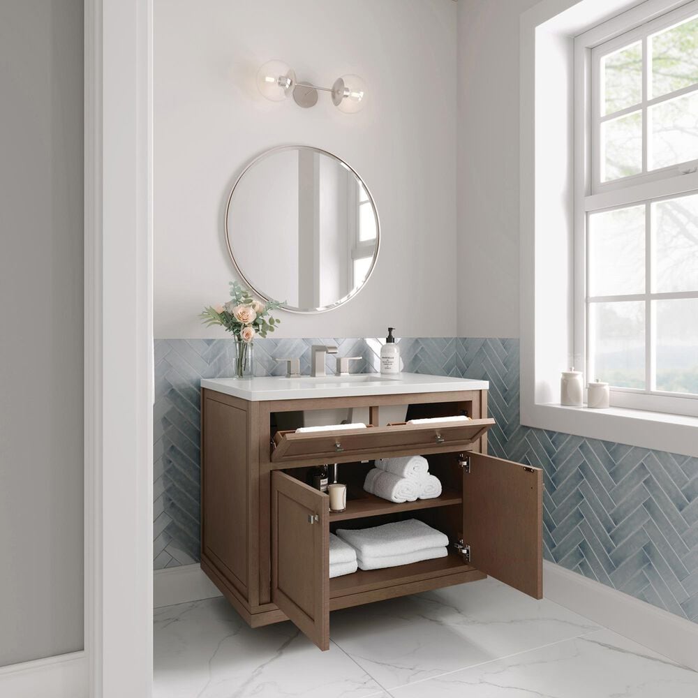 James Martin Vanities Chicago 36" Single Bathroom Vanity Cabinet in Walnut Whisper, , large