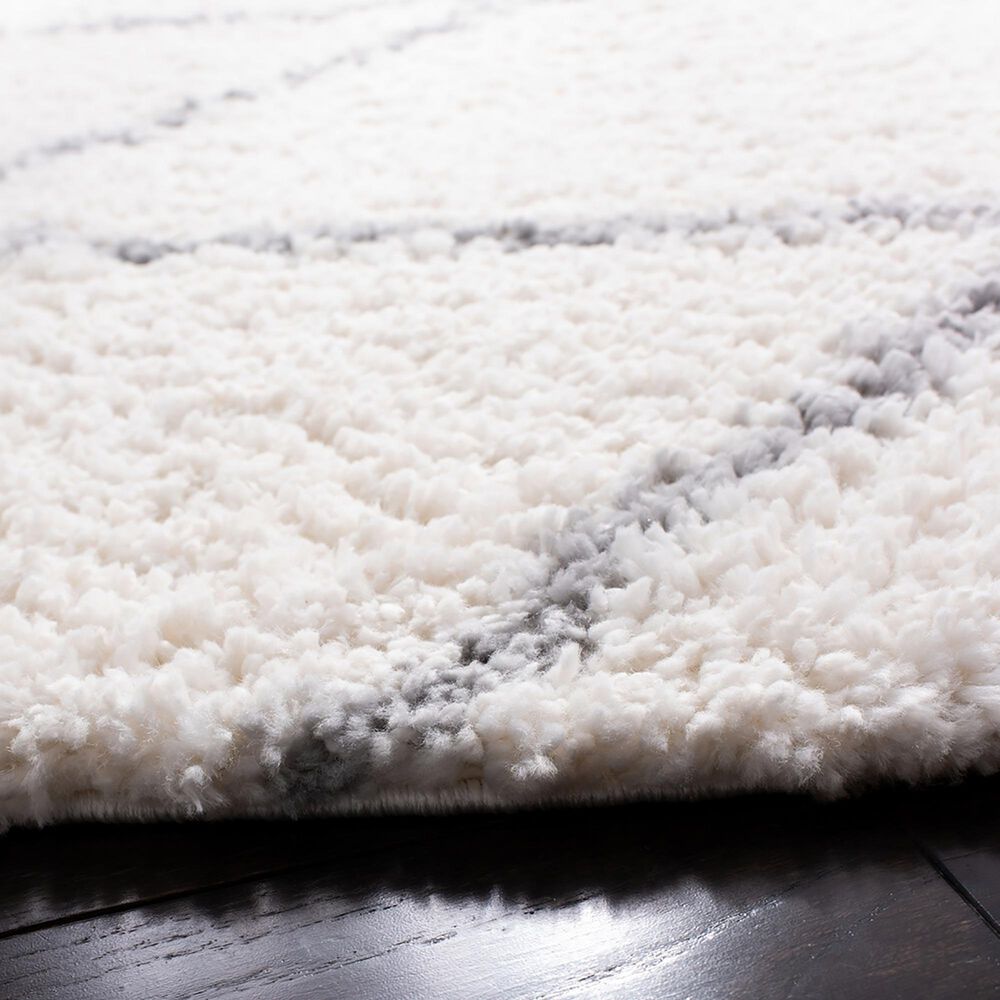 Safavieh Parma Shag PMA515A 5&#39;3&quot; Round Cream and Grey Area Rug, , large