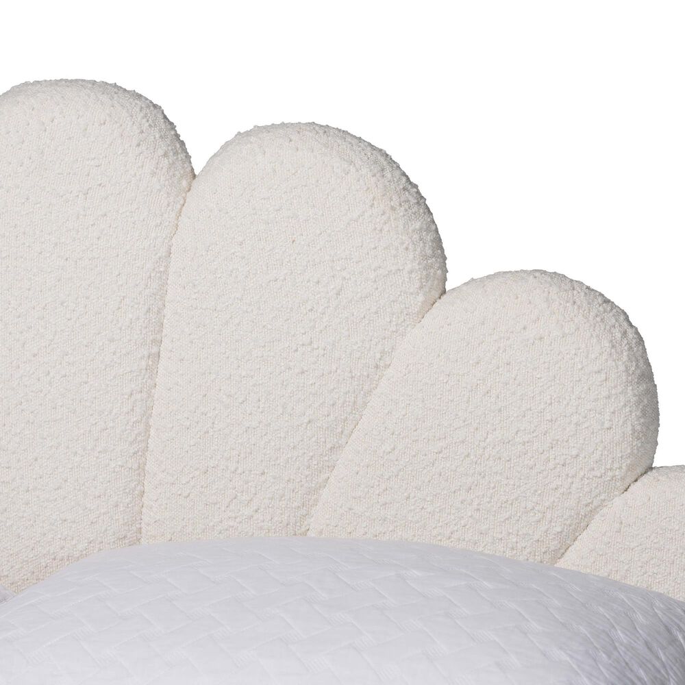 Baxton Studio Albion Boucle Queen Upholstered Platform Bed in Cream, , large