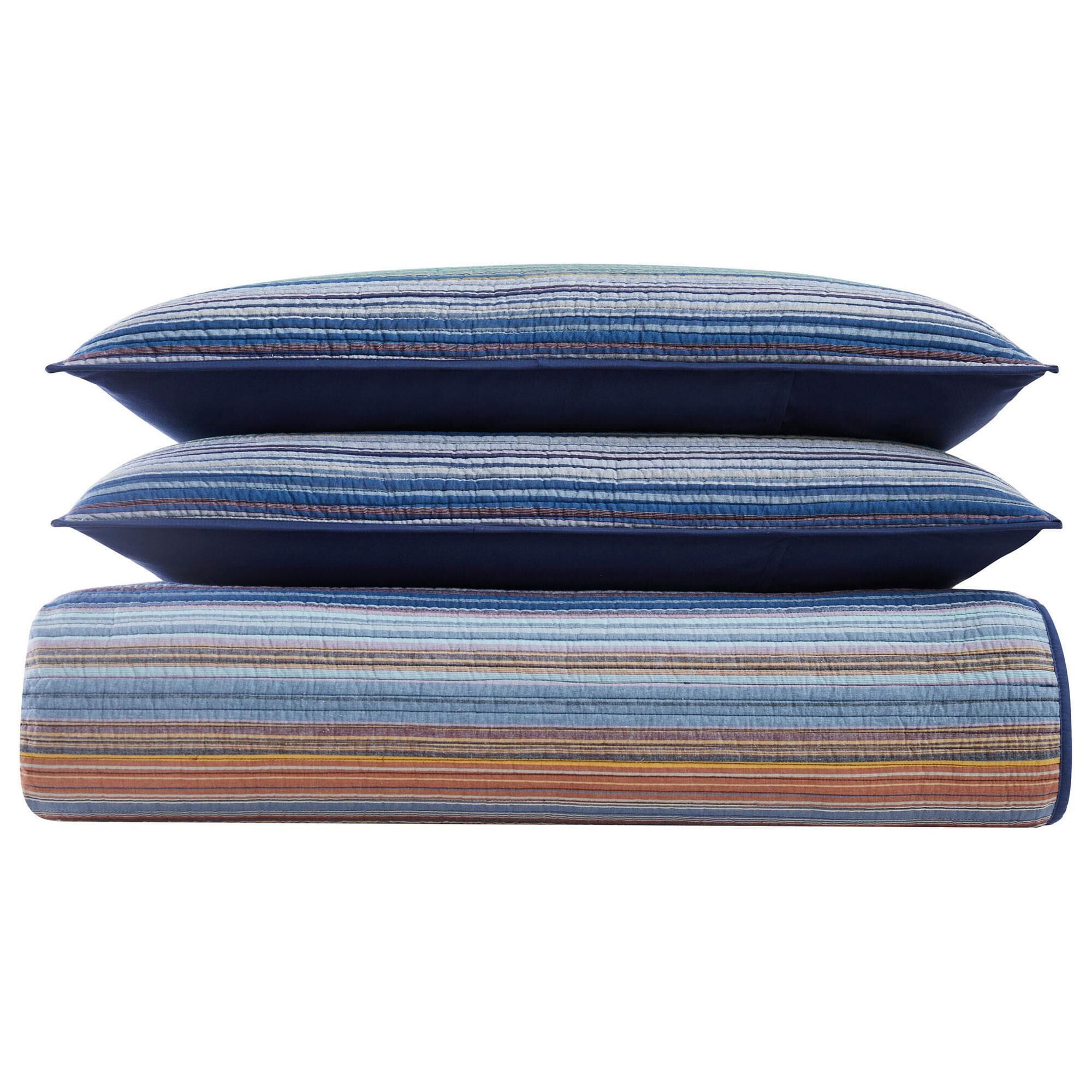 送料無料Brooklyn Loom Sunset Stripe Yarn Dye Collection, 3 Piece Quilt Set - Full/Queen, Orange Multi並行輸入 Brooklyn Bedding Weighted Double Duvet Brooklyn Loom Sunset Stripe