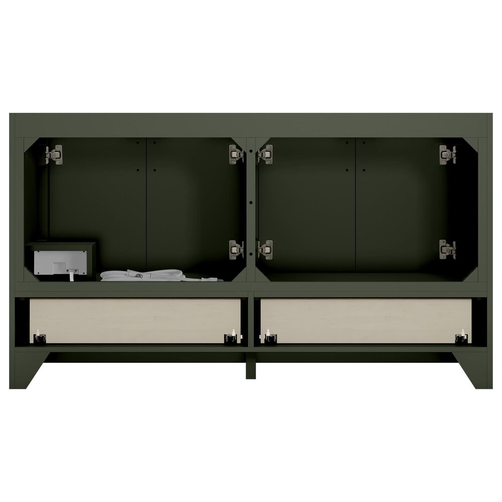 37B Lucerne 60" Double Bathroom Vanity in Deep Olive Green with Marble Top and Backsplash, , large