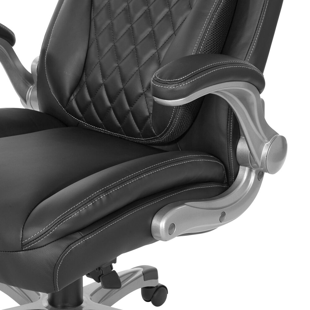 Valor Living Executive Chair with Black Upholstery in Titanium, , large