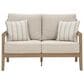 Ashley Hallow Creek Patio Loveseat in Beige, , large
