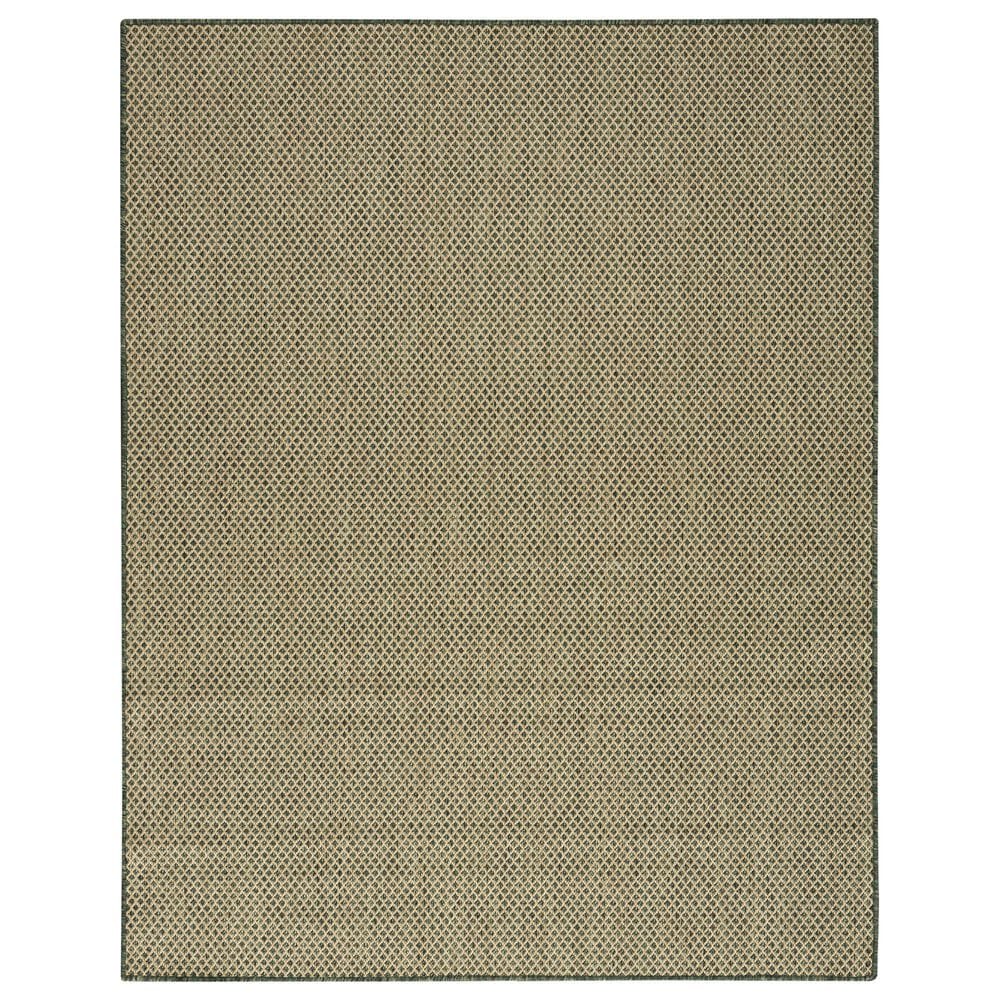 Nourison Courtyard Green 10" x 14" Indoor/Outdoor Area Rug, , large