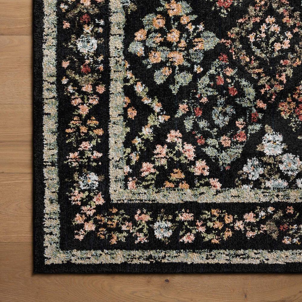 Rifle Paper Co Laurel Parquet 2&#39;8&quot; x 10&#39; Black Runner, , large