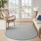 Nourison Courtyard Ivory and Blue 5" x 8" Oval Indoor/Outdoor Area Rug, , large