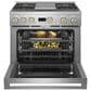 Monogram 36" All Gas Professional Range with 4 Burners and Griddle in Stainless Steel, , large