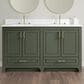 37B Lucerne 60" Double Bathroom Vanity in Deep Olive Green with Marble Top and Backsplash, , large