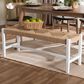 Baxton Studio Prita Dining Bench in White and Brown, , large