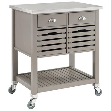 Linden Boulevard Robbin Kitchen Cart in Gray, , large