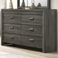 Crown Mark Valor 6-Drawer Dresser in Grey, , large