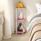 HOMLUX Turn-N-Tube 3-Tier Corner Bookshelf in Pink and White, , large