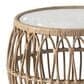 Furniture of America Serene Glass Top Round Patio Coffee Table in Natural, , large