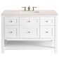 James Martin Vanities Breckenridge 48" Single Bathroom Vanity in Bright White with 3 cm Eternal Marfil Quartz Top and Rectangular Sink, , large
